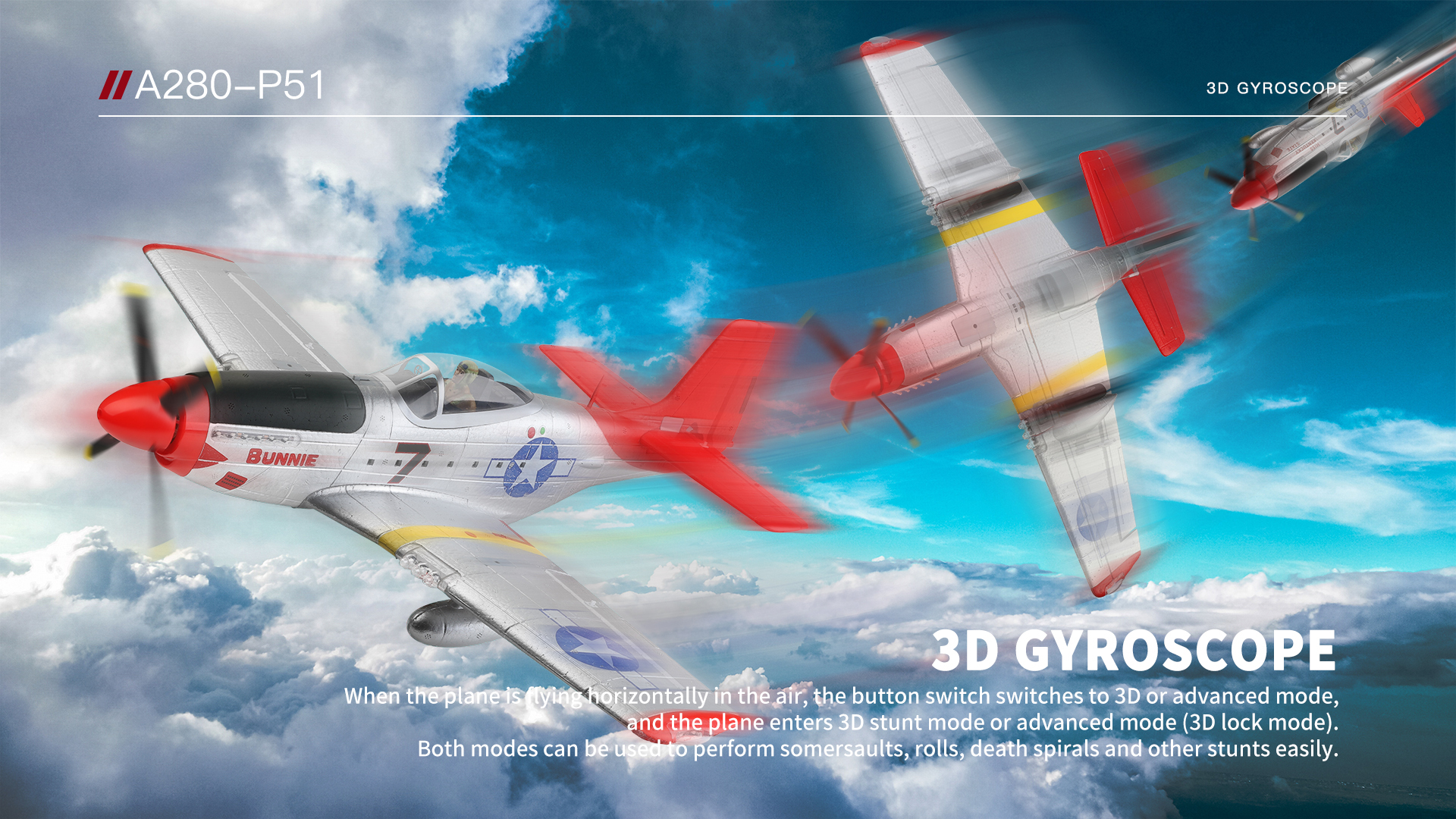 XK-A280-P-51-Mustang-3D6G-System-560mm-Spannweite-24GHz-4CH-EPP-RC-Kampfflugzeug-RTF-Mit-LED-Lichter-1978203-7